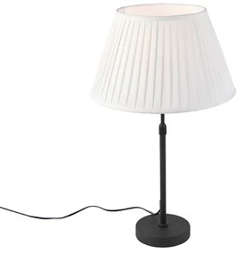 Lampă de masă neagră cu abajur plisat crem 35 cm reglabil - Parte