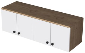 Dulap superior de bucătărie Eano (nuc + alb). 1127739