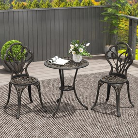Outsunny Set de Gradina 3 Piese din Aluminiu cu 2 Scaune | Aosom Romania