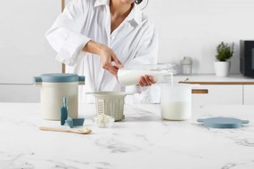 Set cupe preparare kefir si iaurt Lekue 1010155, 18,5 x 14,5 x 15,5 cm, +4°C / +90°C, Alb/Albastru