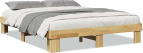 vidaXL Cadru de pat fără saltea 160x200 cm din lemn masiv de stejar