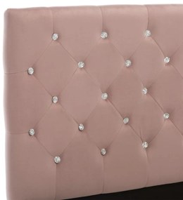 Cadru de pat, roz, 100 x 200 cm, material textil Roz, 100 x 200 cm