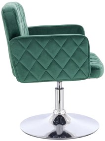 HR802N Scaun Verde din Catifea cu Bază Cromata