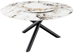 Masa rotunda SPIN 150cm alb gri auriu