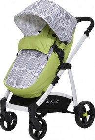 Carucior nou nascuti 2 in 1 NOVOKIDS™ Rachel PRO, Cu geanta bebe inclusa, Cadru aluminiu, Plasa insecte, Maner reglabil pe inaltime, Verde Aprins