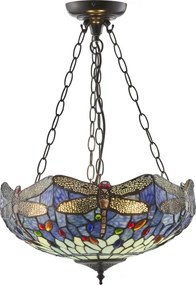 Endon 112250 - Lustru suspendat pe lanț Tiffany DRAGONFLY 3xE27/60W/230V, diam. 50 cm