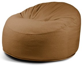 Fotoliu bean bag maro cu tapițerie din țesătură bouclé Om 110 – SLOWDOWN