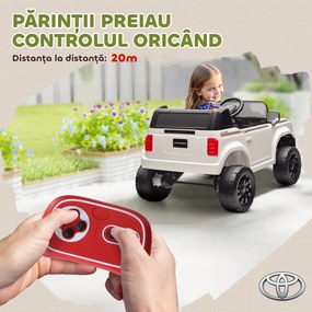 AIYAPLAY Mașină Electrică pentru Copii TOYOTA Land Cruiser 12V cu Telecomandă, Vârsta 3-6 Ani, Alb | Aosom Romania
