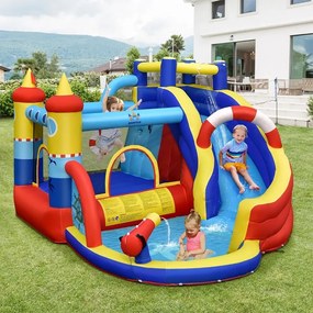 Castel gonflabil acvatic în formă de navă cu suflantă de 550W