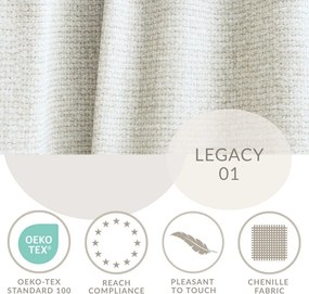 Colțar crem extensibil/cu spațiu de depozitare cu tapițerie din chenille (cu colț pe partea dreaptă/în formă de ”L”) Tonga – Maison de Rêve