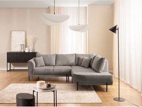 Colțar taupe cu tapițerie din chenille (cu colț pe partea dreaptă/în formă de ”L”) Mauris – Ropez