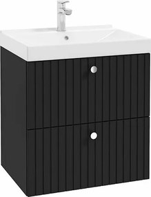 Dulap suspendat pentru lavoar negru mat Defra Fuego 60 cm