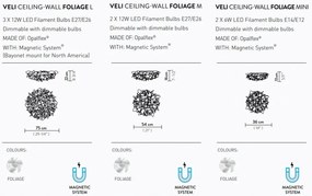 Plafoniera/ Aplica de perete design unicat realizat manual Veli Frunze L, 75cm