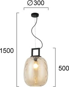 Lustră suspendată pe cablu LUCY 1xE27/40W/230V bej fumuriu