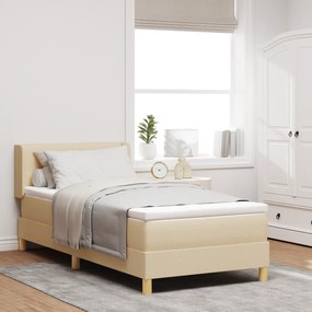vidaXL Pat cu Saltea cu Arcuri cu saltea Crem 80 x 200 cm țesătură