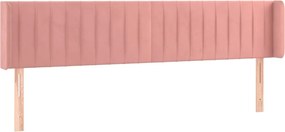 vidaXL Tăblie de pat cu aripioare roz 183x16x78/88 cm catifea