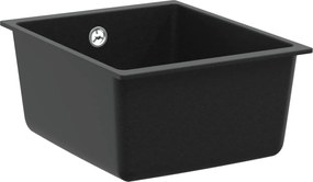 vidaXL Chiuvetă Negru 370 x 460 mm 80% Quartz și 20% Rășină