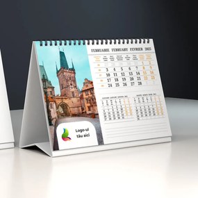 Calendar de birou personalizat cu logo A5 2025