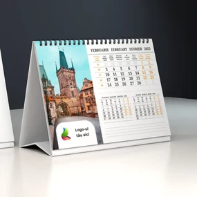 Calendar de birou personalizat cu logo A5 2025