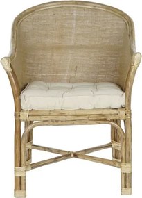 Fotoliu din ratan si bumbac cu perna inclusa