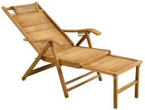 Scaun de grădină reglabil, natural, bambus, VARDON