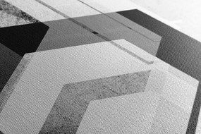 Tablou geometrie futuristă în design alb-negru