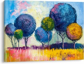 Tablou - Copaci, pictură în ulei (70x50 cm)
