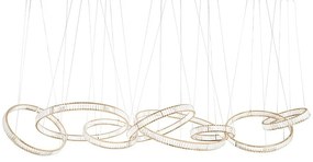 Lustra XXL suspendata LED design ambiental Ring LINE 8 auriu