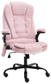 20574 vidaXL Scaun de masaj pentru birou, roz, catifea