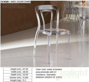 Scaun modern din policarbonat transparent, MATI 748329