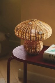 Lampa de masa design decorativ natural din ratan Allie