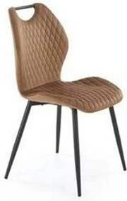 Scaun K569, bej - HLR 11, stofa catifelata/otel, 47x54x84 cm