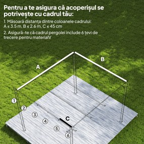 Outsunny Tettuccio di Ricambio per Gazebo 3x3 m con 10 Fori di Drenaggio Grigio | Aosom Romania