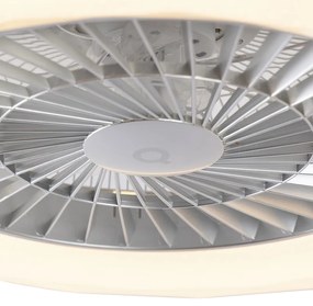 Ventilator de tavan argintiu cu efect de stea 59cm incl. LED Dimmable cu telecomandă - Clima