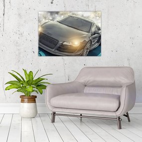 Tablou pe sticlă cu Audi - gri (70x50 cm)