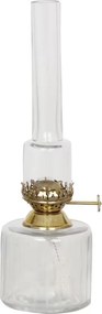 Lampă vintage cu petrol din sticlă și alamă, mică, Ø 8 x H 25 cm, „Straight Small"