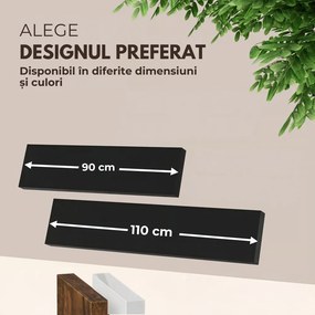 Poliță de perete FIGO + consolă, 90cm, negru Casaria