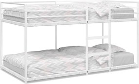 vidaXL Pat supraetajat fără saltea alb 80x200 cm oțel