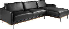 Coltar LUX 5 locuri design italian cu sezlong dreapta Cowhide black