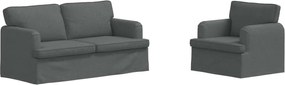vidaXL Set de canapea 2 pcs Gri închis 162 x 80 x 85 cm țesătură