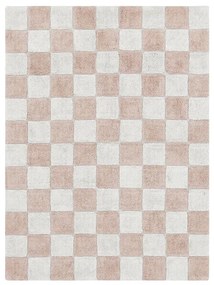 Covor roz deschis/crem lavabil/țesut manual din bumbac 120x160 cm Kitchen Tiles Rose – Lorena Canals