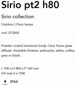 Stalp de iluminat exterior IP44 Sirio pt2 h80 Coffee