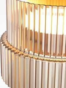 Mini Plafoniera LED cu sticla canelata Scala bronz