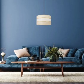 Lustră pe cablu HELEN 1xE27/15W/230V d. 35 cm crem/aurie