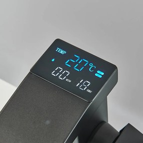 Baterie lavoar negru mat cu display digital pentru afisarea temperaturii