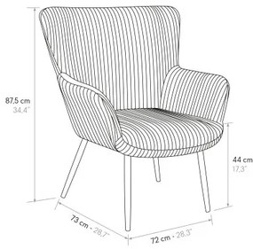 PAZZO DESIGN Fotoliu Titti Gri Deschis Set de 1, Tapițerie din Catifea | Aosom Romania