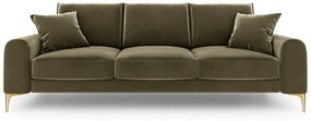 Canapea Larnite cu 3 locuri si tapiterie din catifea, verde