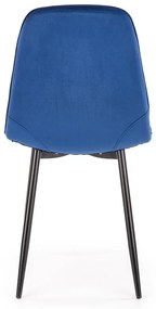 Scaun tapițat K417 catifea - albastru