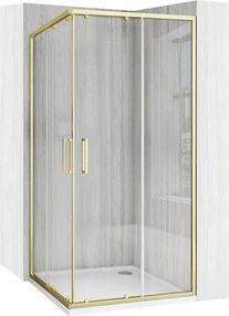 Cabina de dus patrata cu usi glisante auriu Rea City 90x90 cm