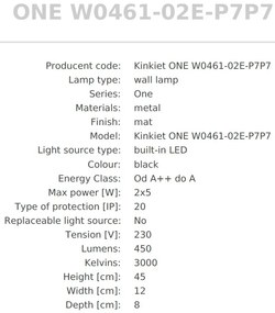 Aplica de perete LED design minimalist One, negru mat